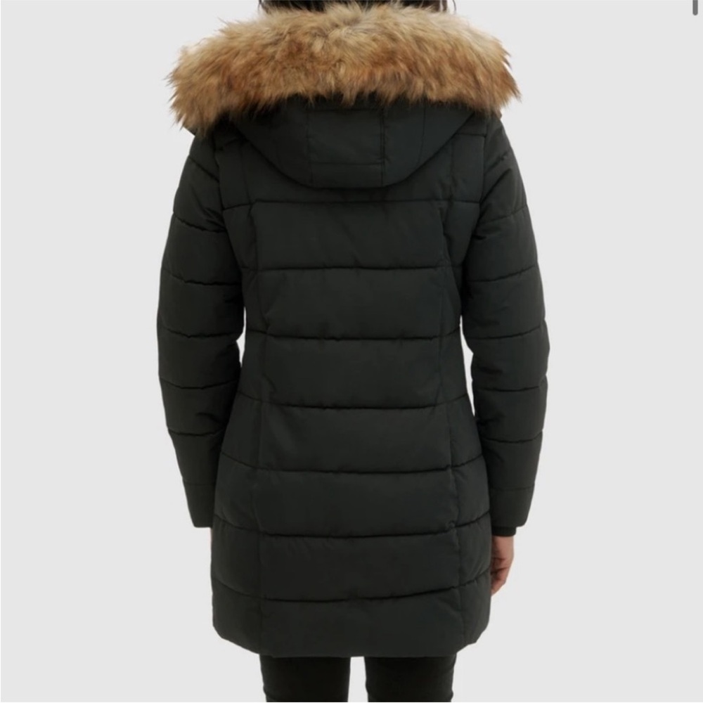 NOIZE | black warm parka w faux fur detachable hood - Picture 3 of 10